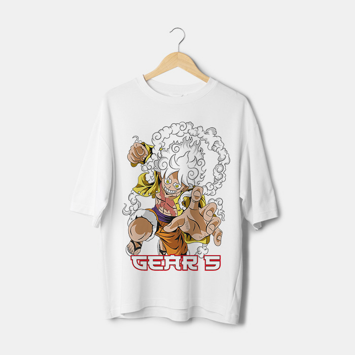 t-shirt anime Luffy Gear 5 Maroc