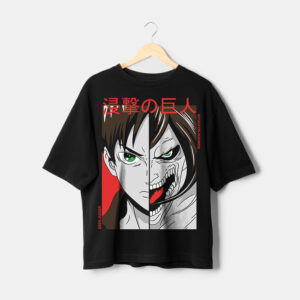 Anime Attack on Titan Eren T-Shirt maroc